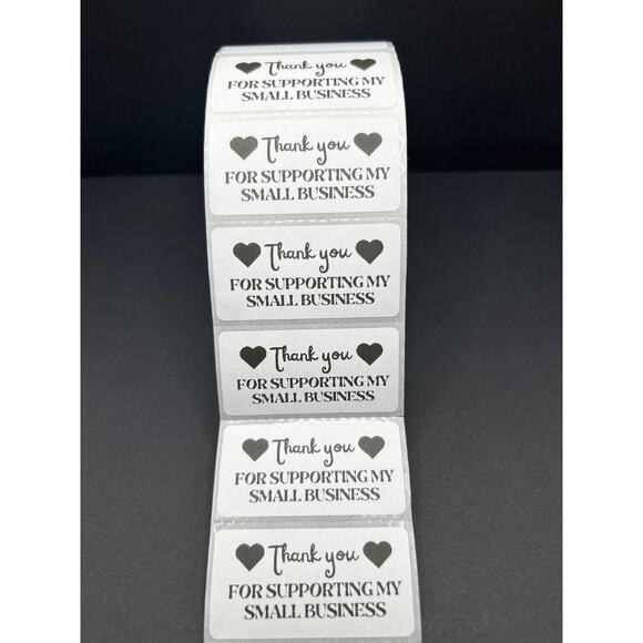 Set of 100 Handmade "Thank you for Supporting my Small Business" Stickers - Picture 1 of 4